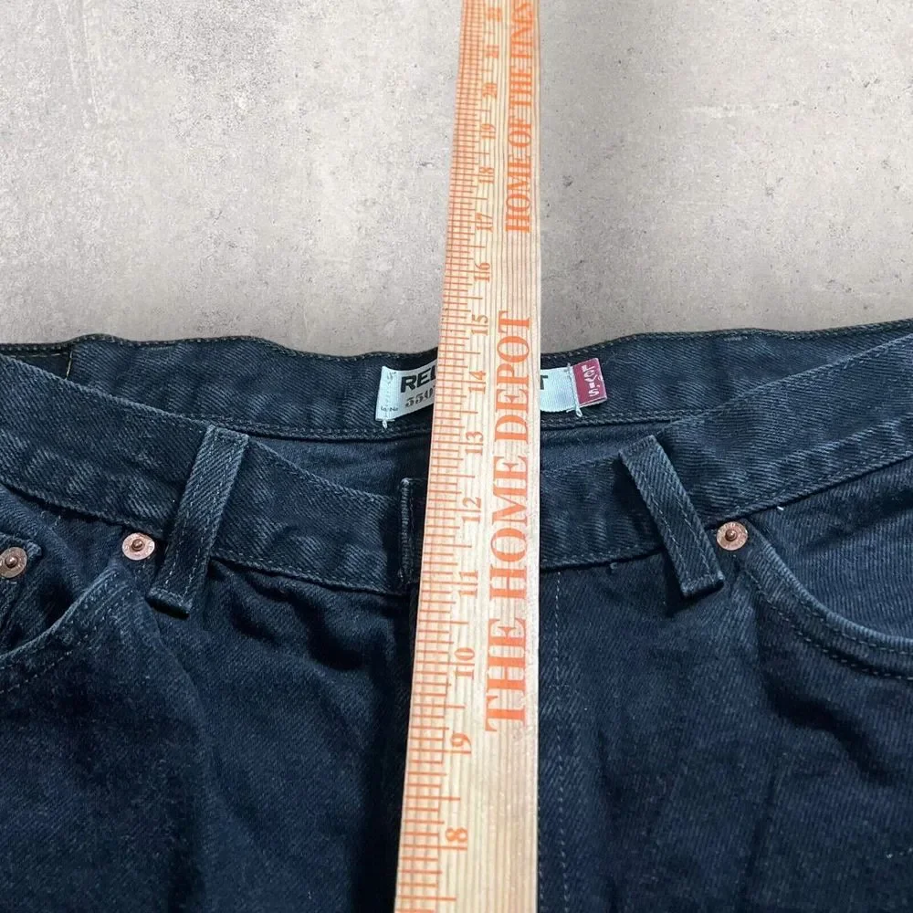 Vintage Levis Jeans Mens 38 Black 550 Baggy Denim Faded Streetwear Hipster 36x32